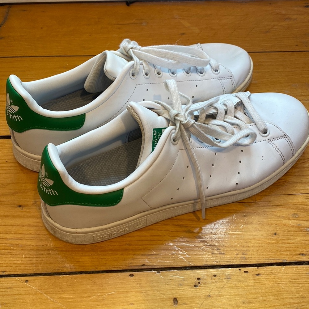 Adidas Originals Stan Smith Men's tie lace sneakers White and Green size 10.5